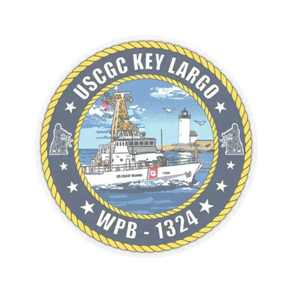 USCGC Key Largo WPB 1324 (U.S. Coast Guard) STICKER Vinyl Kiss-Cut Decal 6 Inch Transparent - The Sticker Space