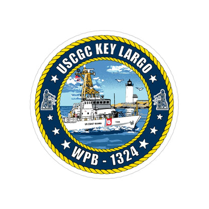 USCGC Key Largo WPB 1324 (U.S. Coast Guard) Transparent STICKER Die-Cut Vinyl Decal 6 Inch - The Sticker Space