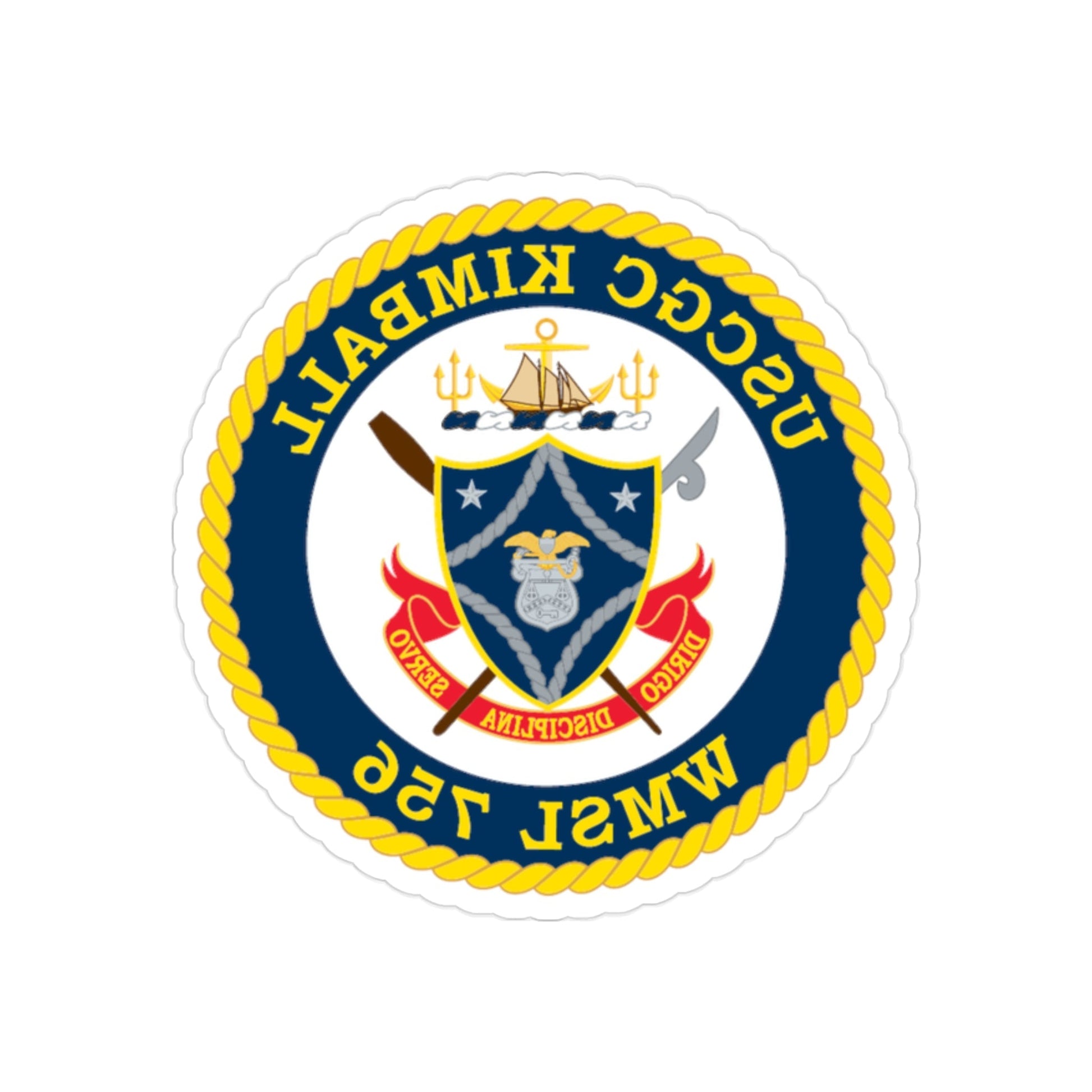 USCGC Kimball WMSL 756 (U.S. Coast Guard) REVERSE PRINT Transparent STICKER-2 Inch-The Sticker Space