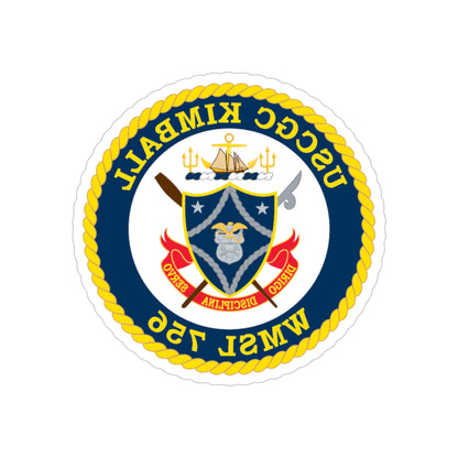 USCGC Kimball WMSL 756 (U.S. Coast Guard) REVERSE PRINT Transparent STICKER-6" × 6"-The Sticker Space