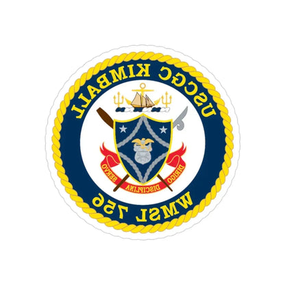 USCGC Kimball WMSL 756 (U.S. Coast Guard) REVERSE PRINT Transparent Die-Cut STICKER 3 Inch Die-Cut Transparent - The Sticker Space
