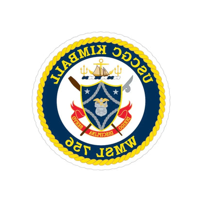 USCGC Kimball WMSL 756 (U.S. Coast Guard) REVERSE PRINT Transparent Die-Cut STICKER 4 Inch Die-Cut Transparent - The Sticker Space