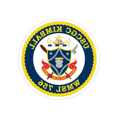 USCGC Kimball WMSL 756 (U.S. Coast Guard) REVERSE PRINT Transparent Die-Cut STICKER 5 Inch Die-Cut Transparent - The Sticker Space