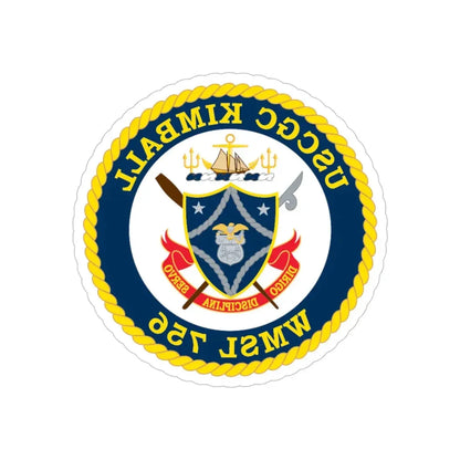 USCGC Kimball WMSL 756 (U.S. Coast Guard) REVERSE PRINT Transparent Die-Cut STICKER 6 Inch Die-Cut Transparent - The Sticker Space