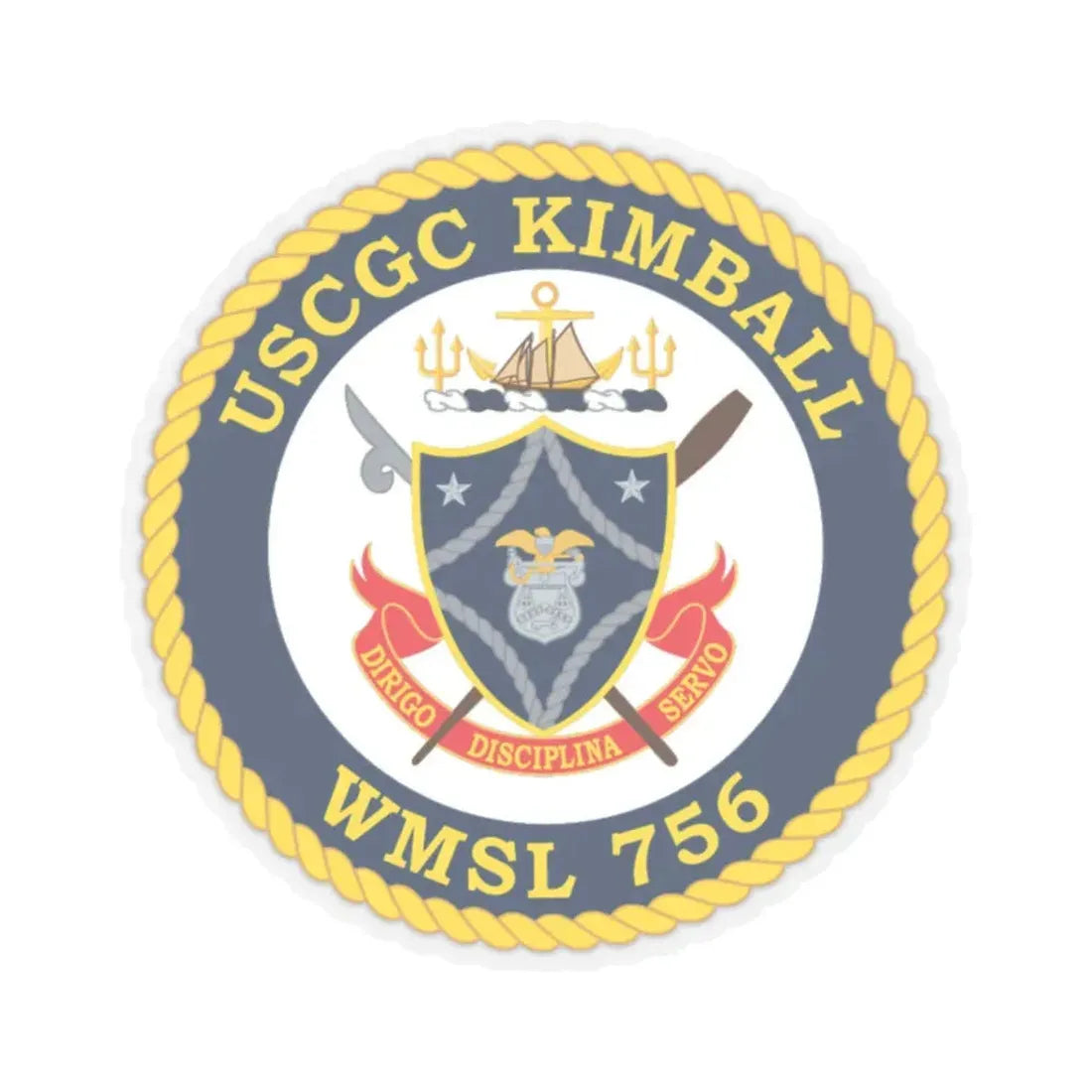 USCGC Kimball WMSL 756 (U.S. Coast Guard) STICKER Vinyl Kiss-Cut Decal 2 Inch Transparent - The Sticker Space
