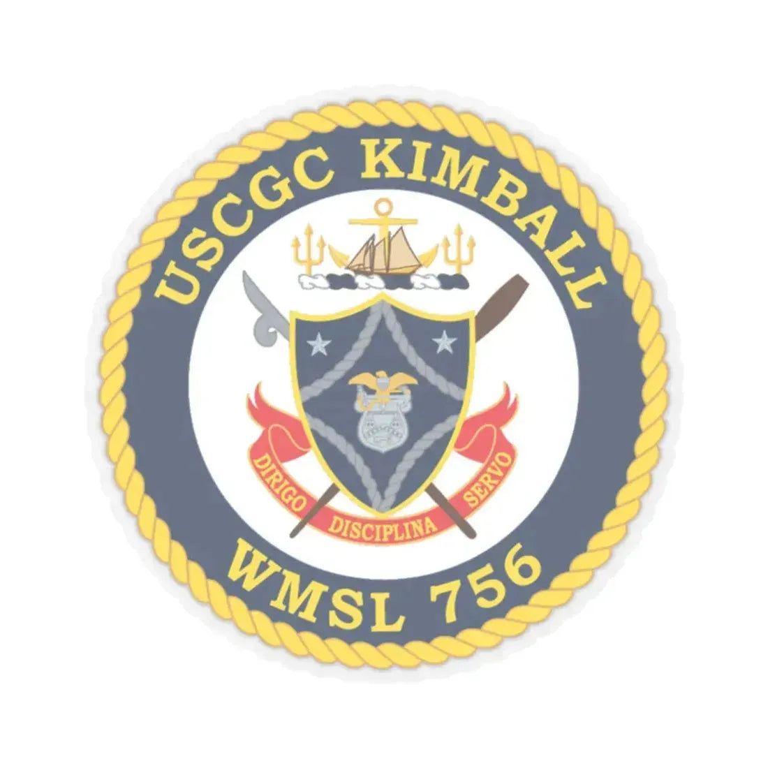 USCGC Kimball WMSL 756 (U.S. Coast Guard) STICKER Vinyl Kiss-Cut Decal 2 Inch Transparent - The Sticker Space