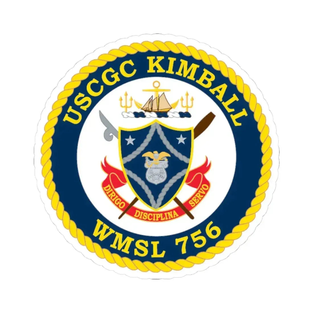 USCGC Kimball WMSL 756 (U.S. Coast Guard) STICKER Vinyl Kiss-Cut Decal 3 Inch White - The Sticker Space