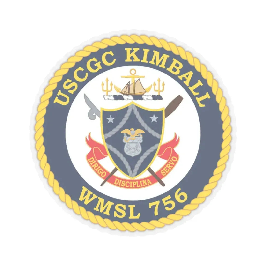 USCGC Kimball WMSL 756 (U.S. Coast Guard) STICKER Vinyl Kiss-Cut Decal 4 Inch Transparent - The Sticker Space