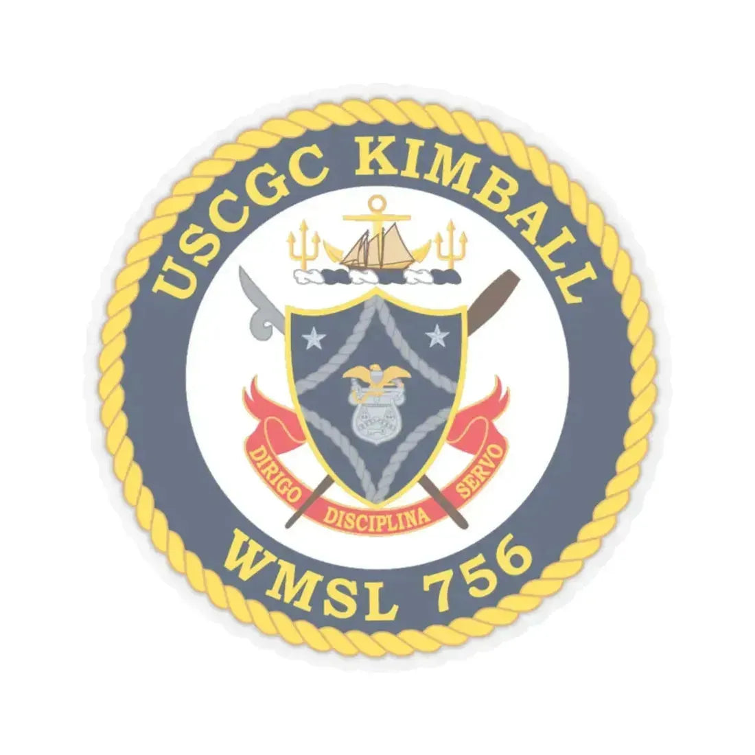 USCGC Kimball WMSL 756 (U.S. Coast Guard) STICKER Vinyl Kiss-Cut Decal 4 Inch Transparent - The Sticker Space