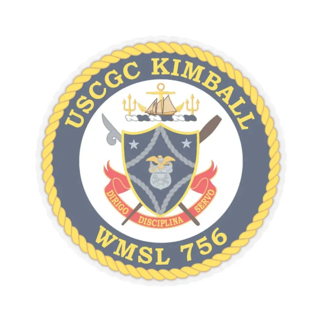 USCGC Kimball WMSL 756 (U.S. Coast Guard) STICKER Vinyl Kiss-Cut Decal 6 Inch Transparent - The Sticker Space