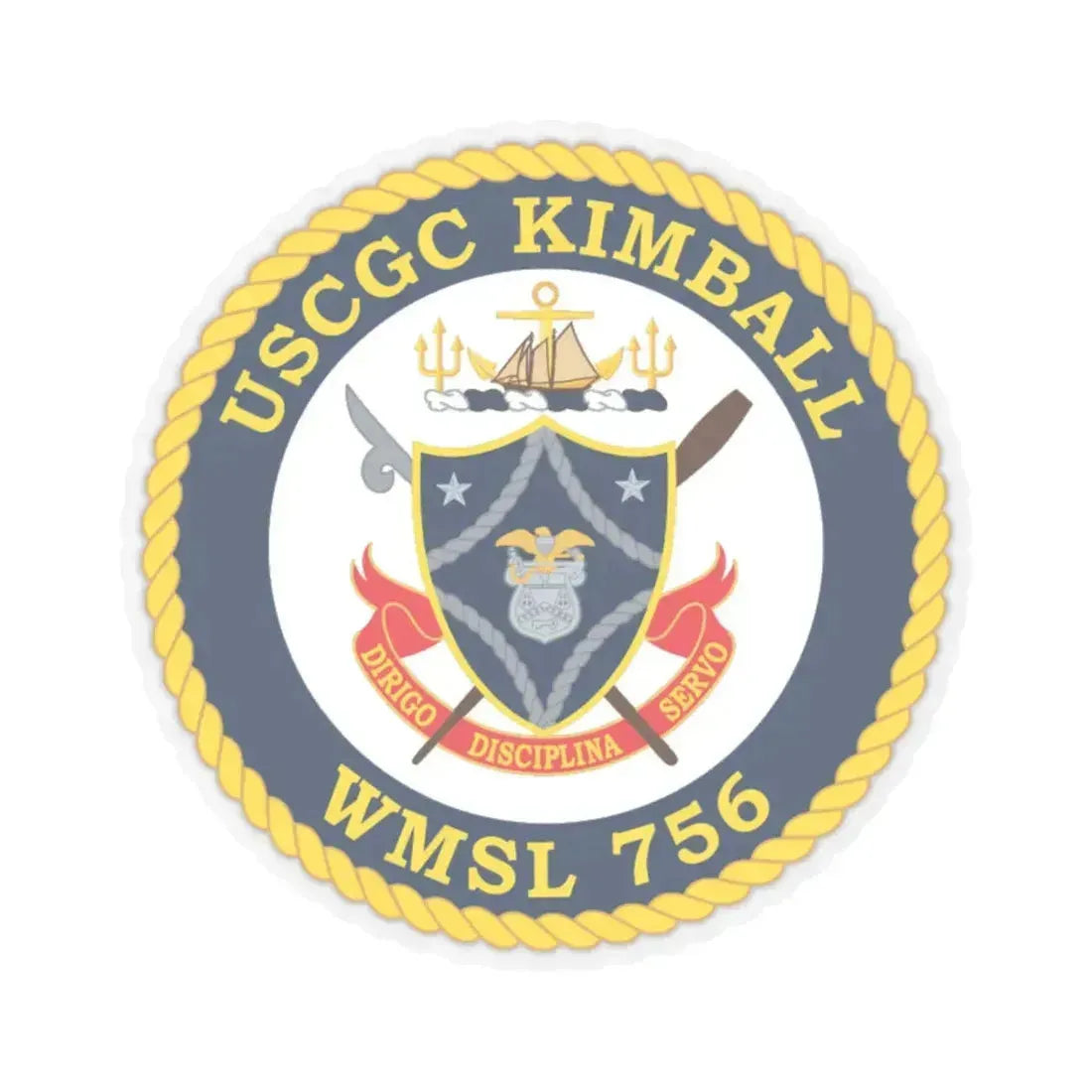 USCGC Kimball WMSL 756 (U.S. Coast Guard) STICKER Vinyl Kiss-Cut Decal 6 Inch Transparent - The Sticker Space