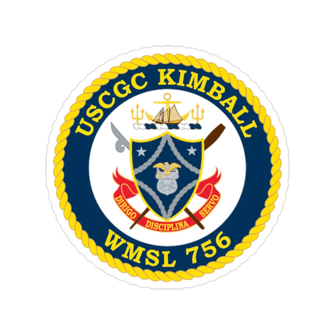 USCGC Kimball WMSL 756 (U.S. Coast Guard) Transparent STICKER Die-Cut Vinyl Decal 2 Inch - The Sticker Space