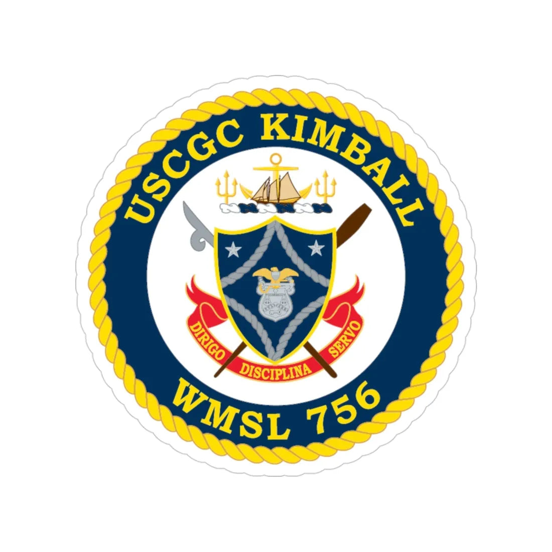 USCGC Kimball WMSL 756 (U.S. Coast Guard) Transparent STICKER Die-Cut Vinyl Decal 3 Inch - The Sticker Space