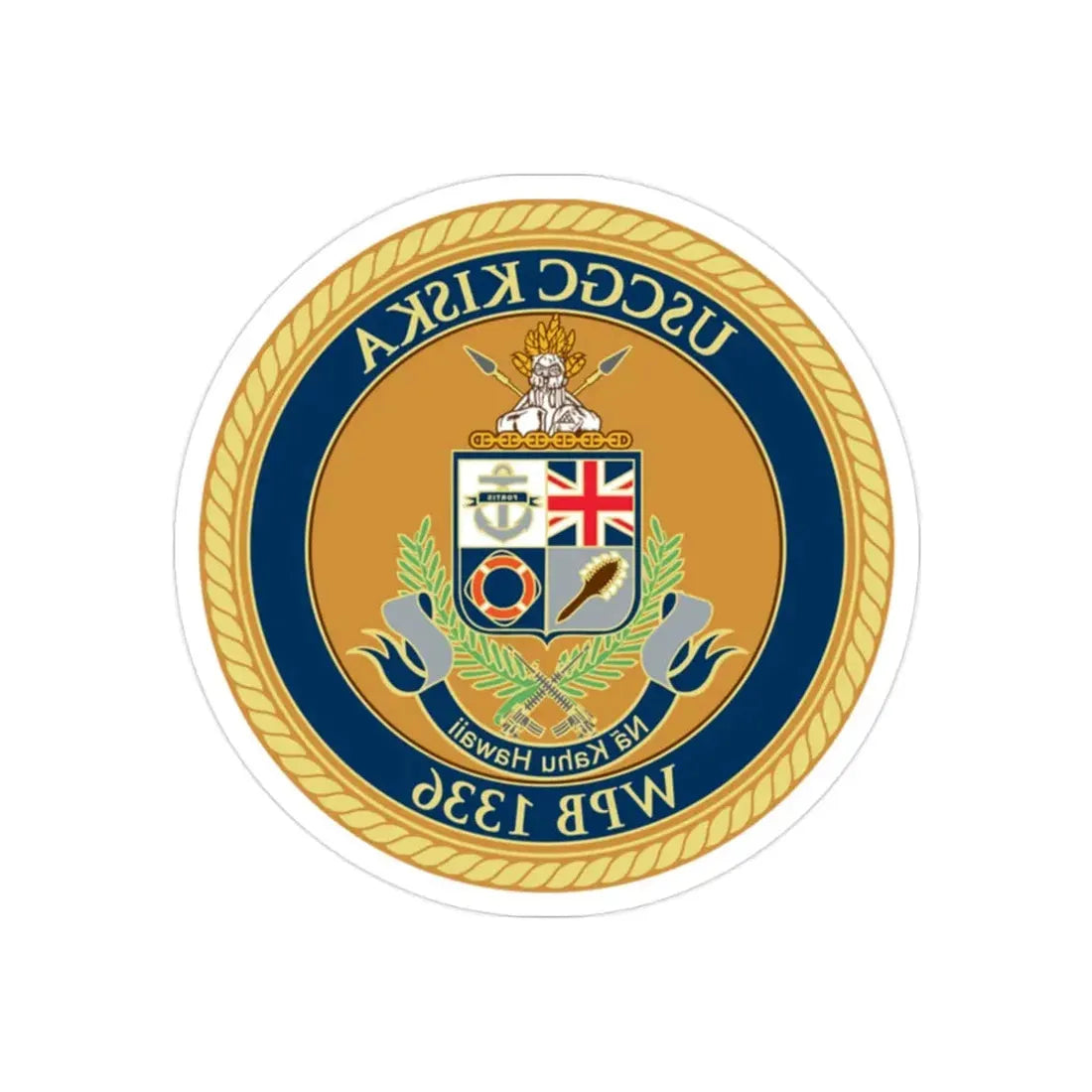 USCGC Kiska WPB 1336 (U.S. Coast Guard) REVERSE PRINT Transparent Die-Cut STICKER 2 Inch Die-Cut Transparent - The Sticker Space