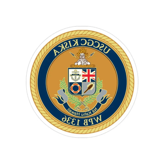 USCGC Kiska WPB 1336 (U.S. Coast Guard) REVERSE PRINT Transparent Die-Cut STICKER 2 Inch Die-Cut Transparent - The Sticker Space