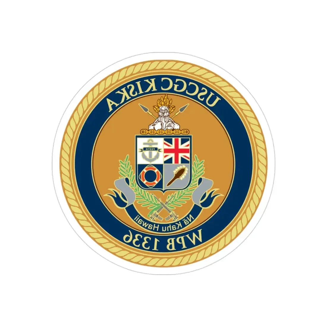 USCGC Kiska WPB 1336 (U.S. Coast Guard) REVERSE PRINT Transparent Die-Cut STICKER 3 Inch Die-Cut Transparent - The Sticker Space