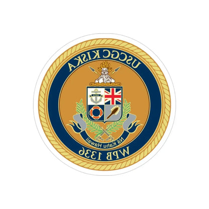 USCGC Kiska WPB 1336 (U.S. Coast Guard) REVERSE PRINT Transparent Die-Cut STICKER 3 Inch Die-Cut Transparent - The Sticker Space