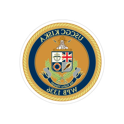 USCGC Kiska WPB 1336 (U.S. Coast Guard) REVERSE PRINT Transparent Die-Cut STICKER 5 Inch Die-Cut Transparent - The Sticker Space