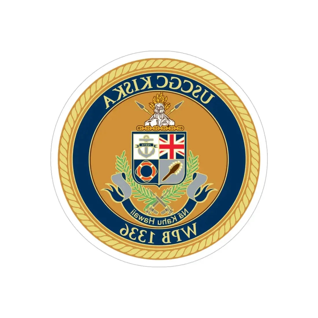 USCGC Kiska WPB 1336 (U.S. Coast Guard) REVERSE PRINT Transparent Die-Cut STICKER 6 Inch Die-Cut Transparent - The Sticker Space