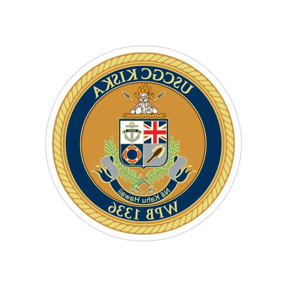 USCGC Kiska WPB 1336 (U.S. Coast Guard) REVERSE PRINT Transparent Die-Cut STICKER 6 Inch Die-Cut Transparent - The Sticker Space