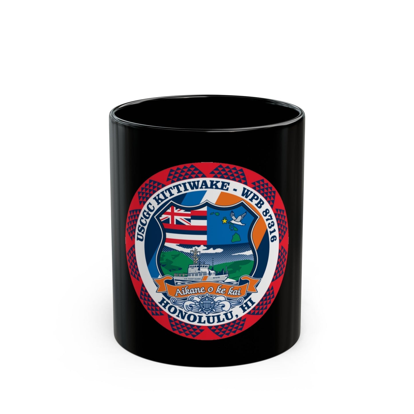 USCGC Kittiwake WPB 87316 (U.S. Coast Guard) Black Coffee Mug-11oz-The Sticker Space