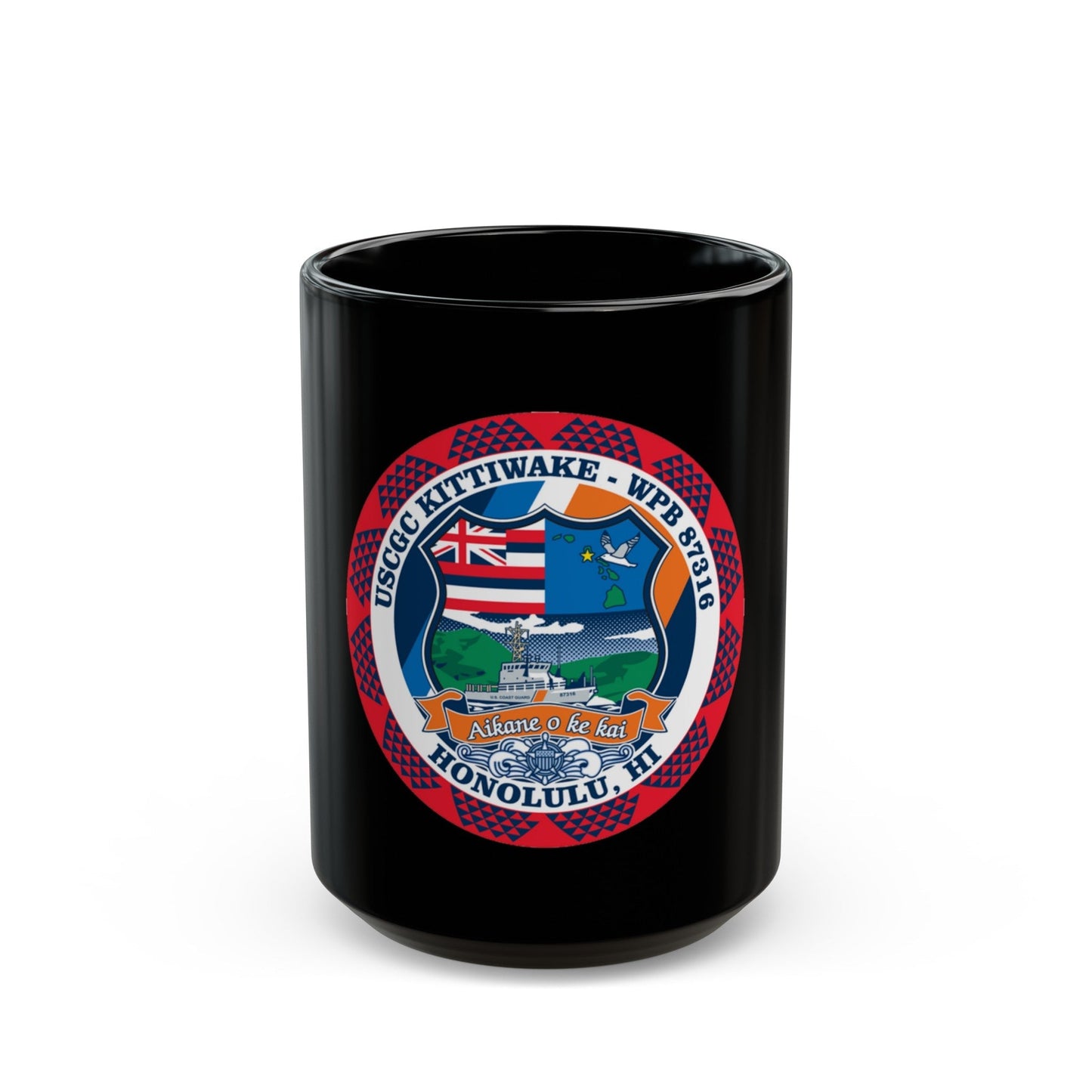 USCGC Kittiwake WPB 87316 (U.S. Coast Guard) Black Coffee Mug-15oz-The Sticker Space