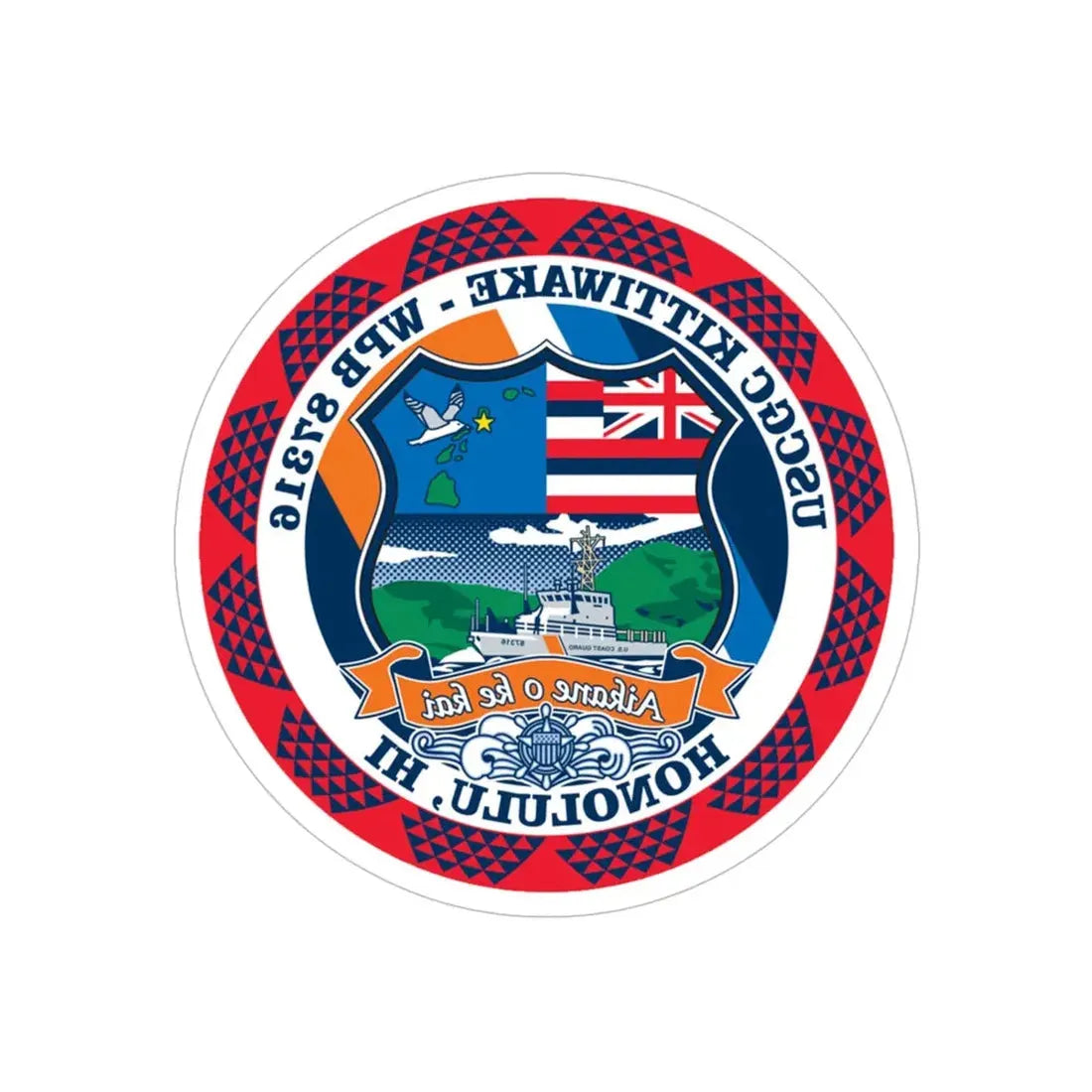 USCGC Kittiwake WPB 87316 (U.S. Coast Guard) REVERSE PRINT Transparent Die-Cut STICKER 6 Inch Die-Cut Transparent - The Sticker Space