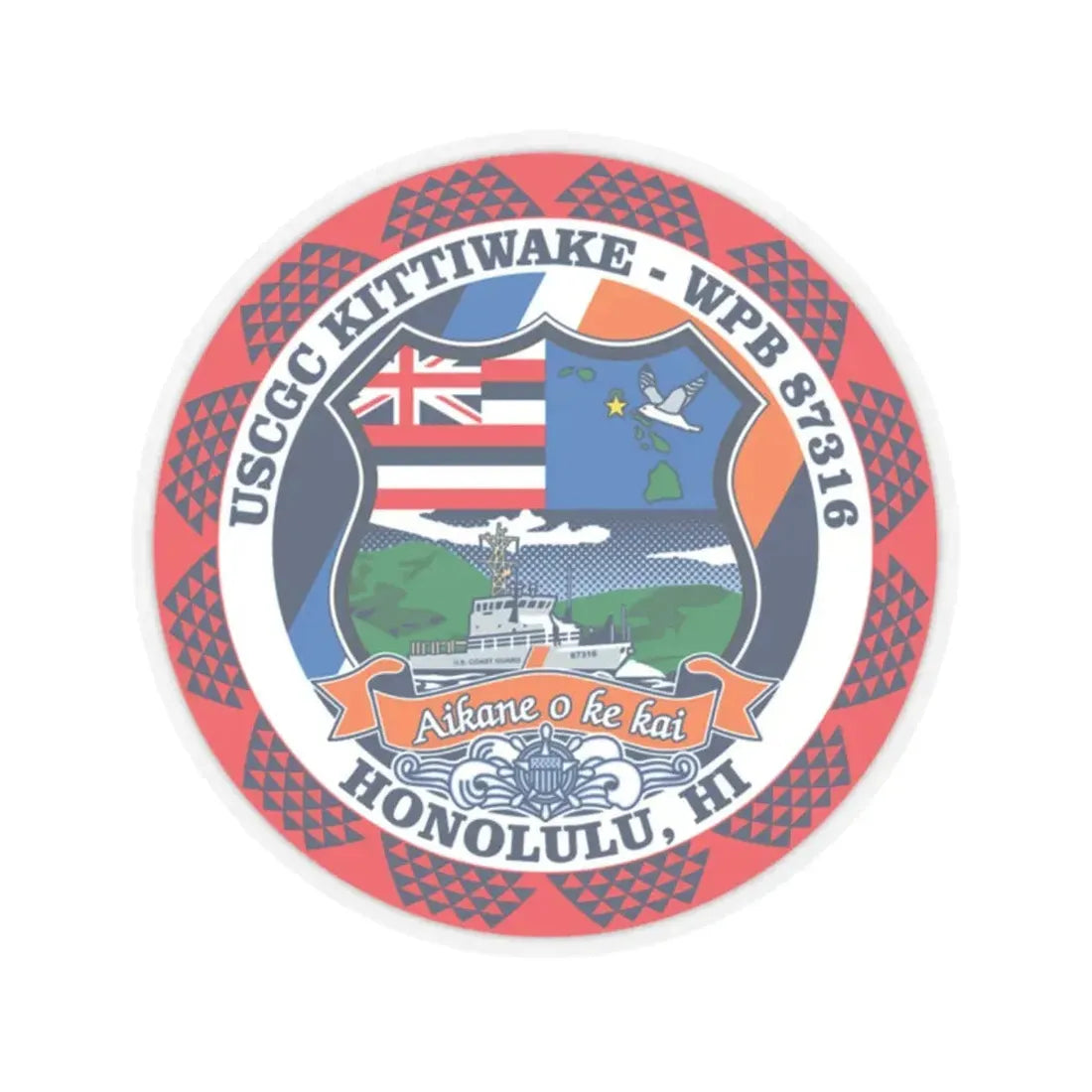 USCGC Kittiwake WPB 87316 (U.S. Coast Guard) STICKER Vinyl Kiss-Cut Decal 2 Inch Transparent - The Sticker Space