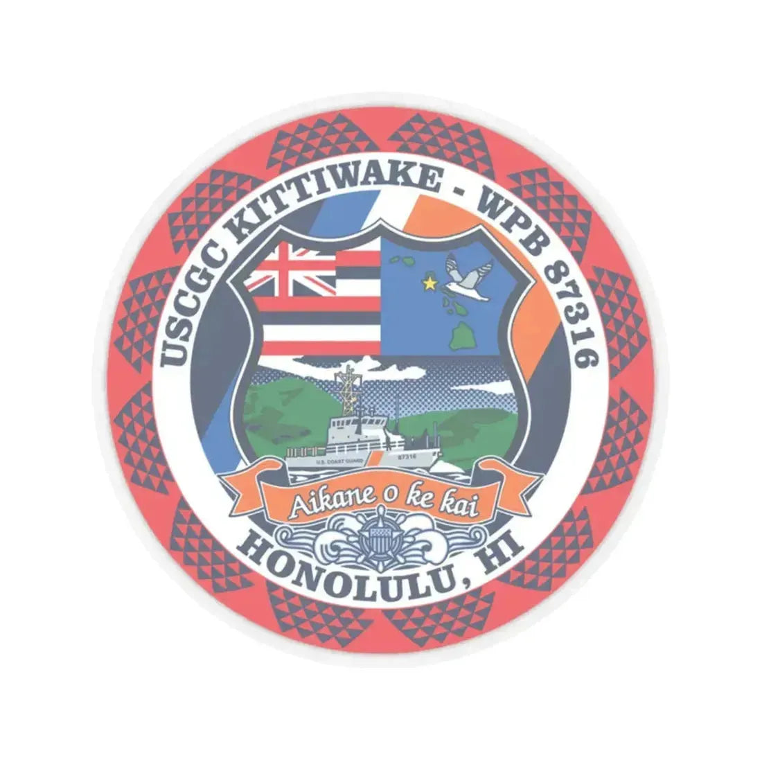 USCGC Kittiwake WPB 87316 (U.S. Coast Guard) STICKER Vinyl Kiss-Cut Decal 3 Inch Transparent - The Sticker Space