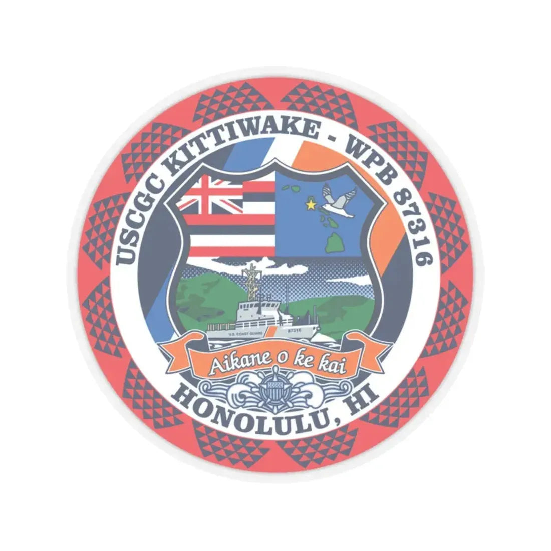 USCGC Kittiwake WPB 87316 (U.S. Coast Guard) STICKER Vinyl Kiss-Cut Decal 4 Inch Transparent - The Sticker Space