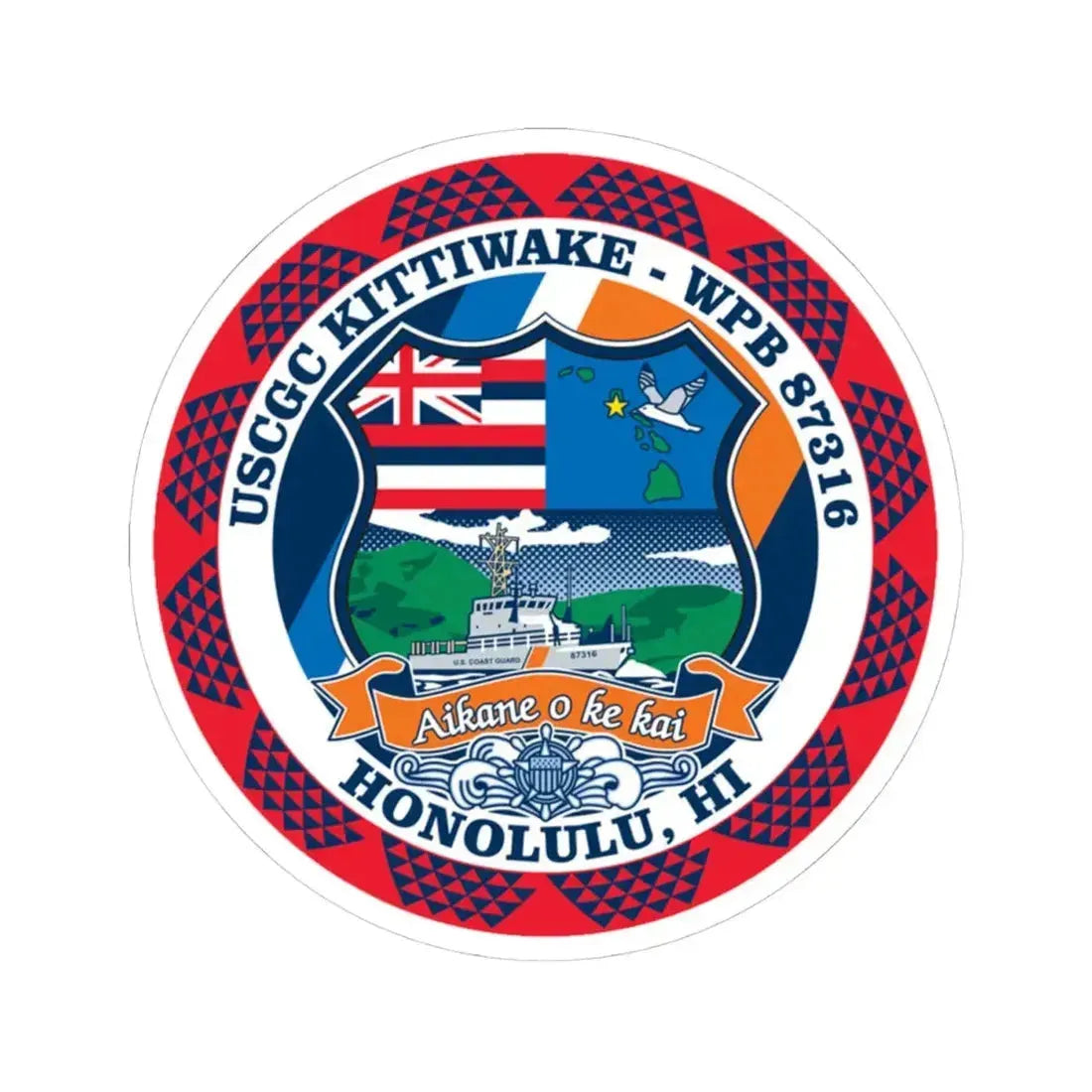 USCGC Kittiwake WPB 87316 (U.S. Coast Guard) STICKER Vinyl Kiss-Cut Decal 4 Inch White - The Sticker Space