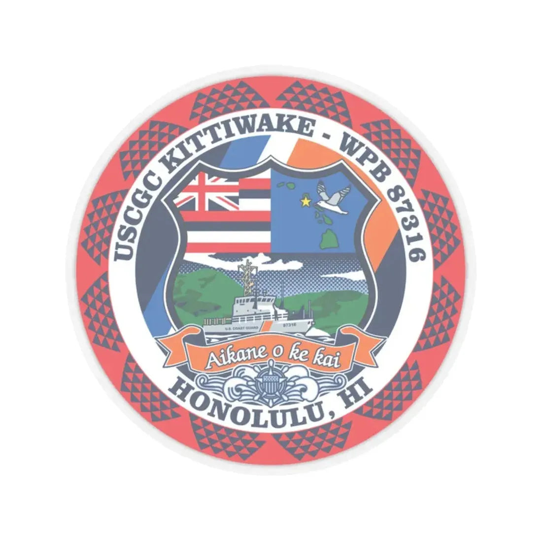 USCGC Kittiwake WPB 87316 (U.S. Coast Guard) STICKER Vinyl Kiss-Cut Decal 6 Inch Transparent - The Sticker Space