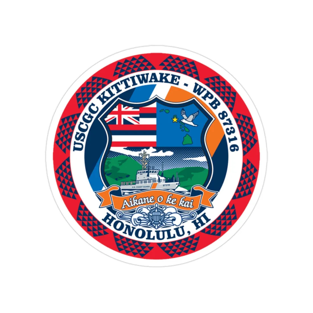 USCGC Kittiwake WPB 87316 (U.S. Coast Guard) Transparent STICKER Die-Cut Vinyl Decal 2 Inch - The Sticker Space