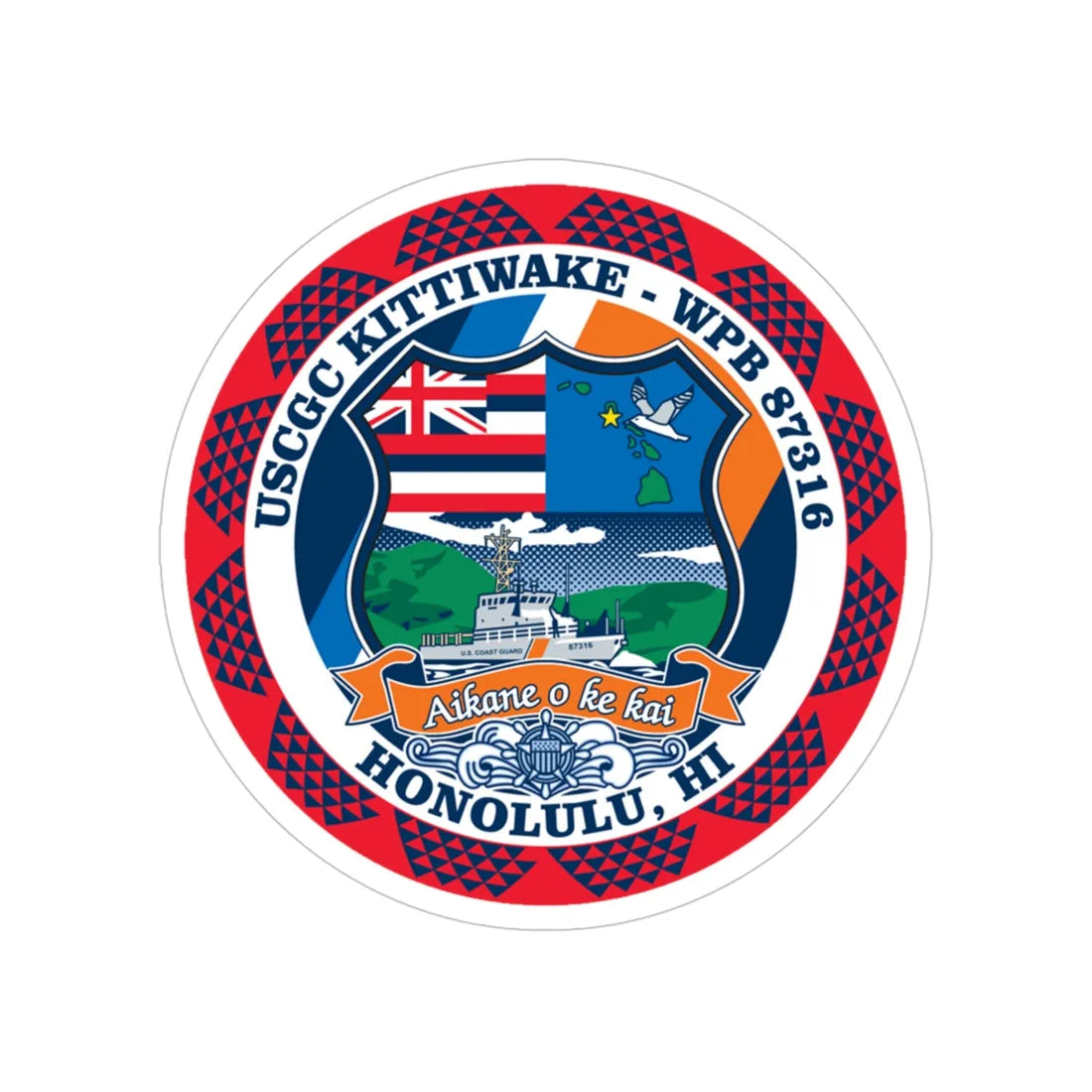 USCGC Kittiwake WPB 87316 (U.S. Coast Guard) Transparent STICKER Die-Cut Vinyl Decal 4 Inch - The Sticker Space