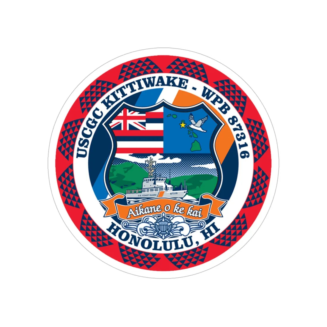 USCGC Kittiwake WPB 87316 (U.S. Coast Guard) Transparent STICKER Die-Cut Vinyl Decal 5 Inch - The Sticker Space