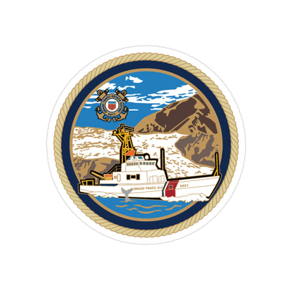 USCGC Liberty Boat (U.S. Coast Guard) REVERSE PRINT Transparent STICKER-2" × 2"-The Sticker Space