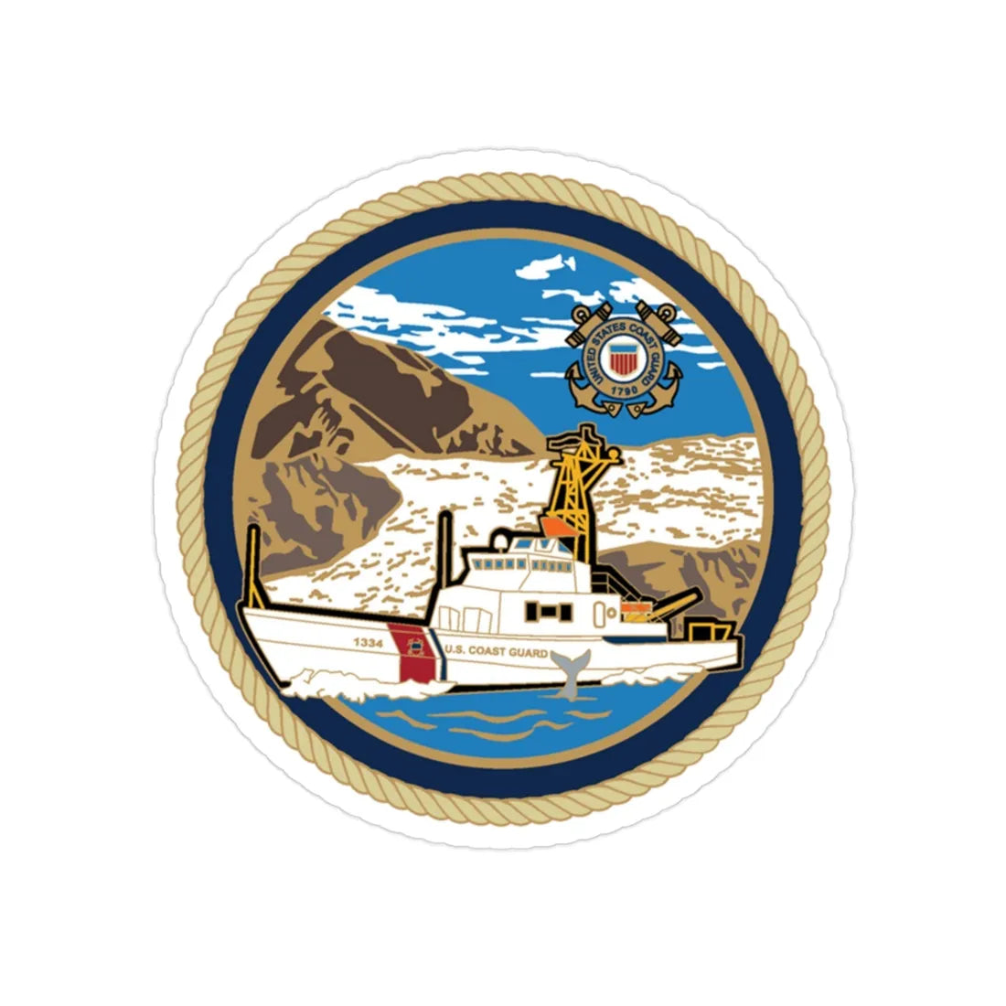 USCGC Liberty Boat (U.S. Coast Guard) Transparent STICKER Die-Cut Vinyl Decal 2 Inch - The Sticker Space