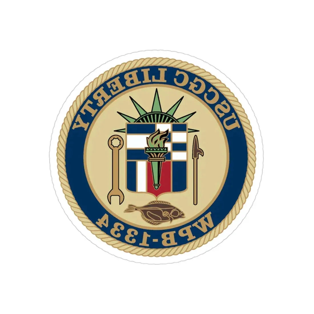 USCGC Liberty WPB 1334 (U.S. Coast Guard) REVERSE PRINT Transparent Die-Cut STICKER 3 Inch Die-Cut Transparent - The Sticker Space