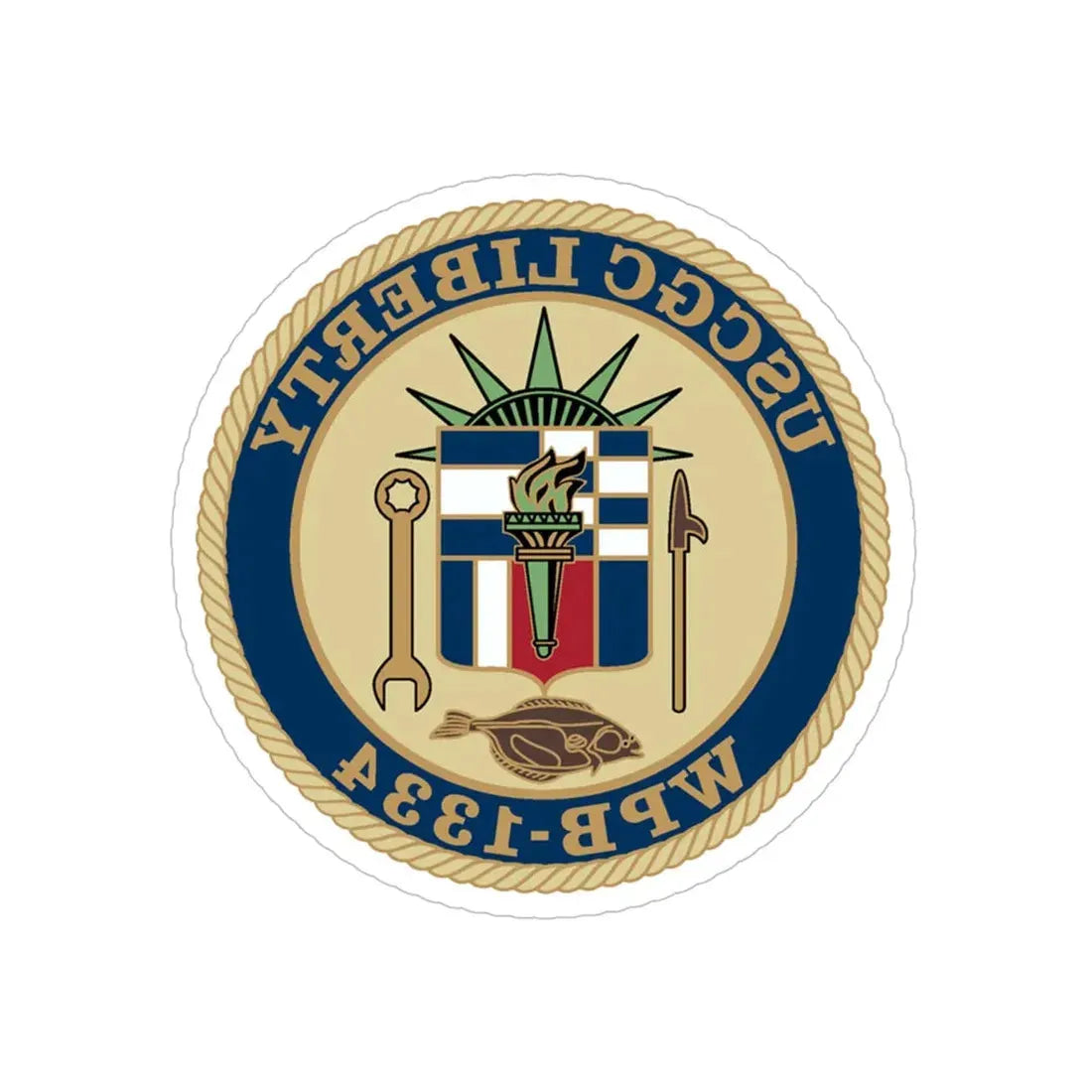 USCGC Liberty WPB 1334 (U.S. Coast Guard) REVERSE PRINT Transparent Die-Cut STICKER 6 Inch Die-Cut Transparent - The Sticker Space