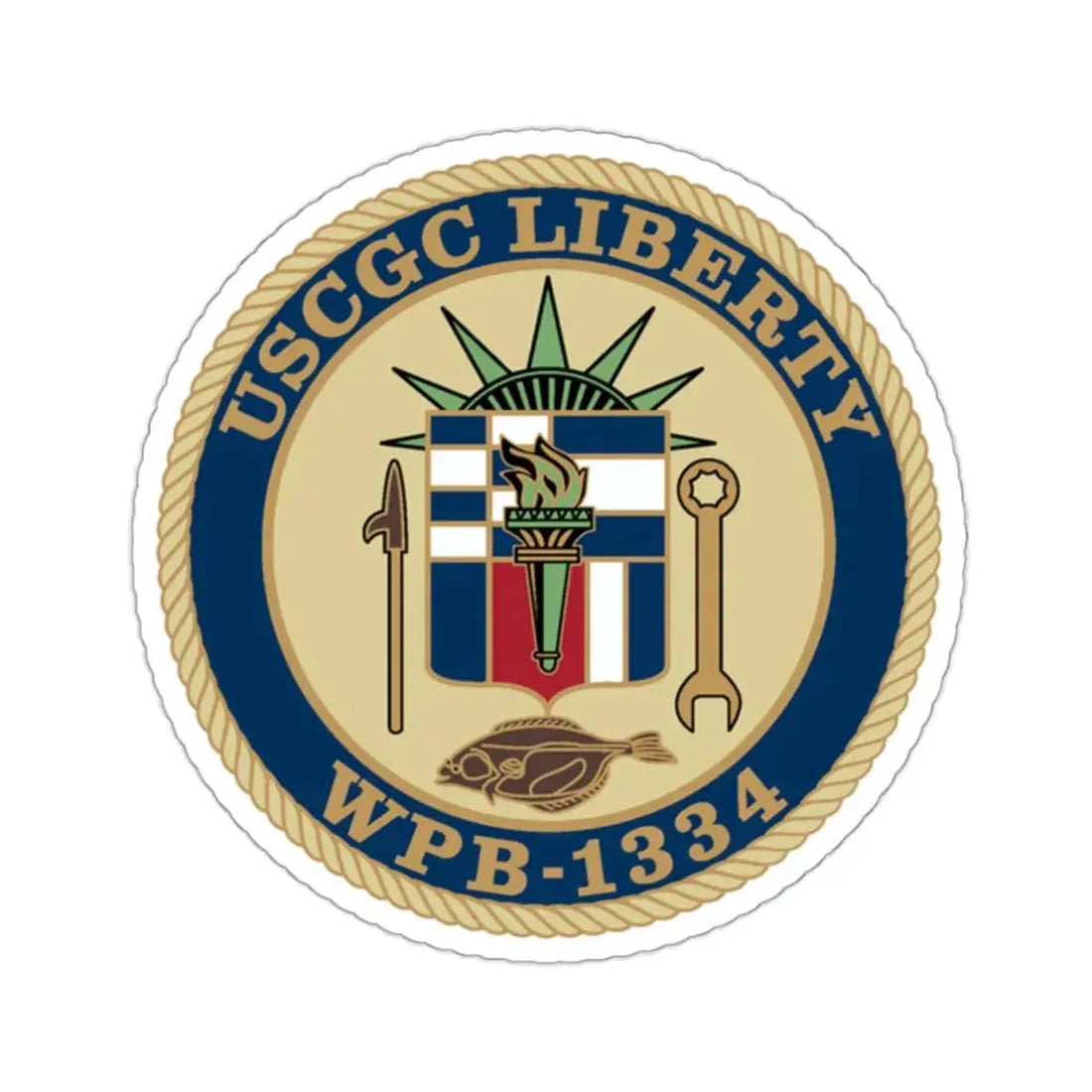 USCGC Liberty WPB 1334 (U.S. Coast Guard) STICKER Vinyl Kiss-Cut Decal 2 Inch White - The Sticker Space