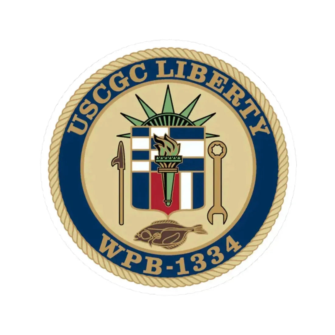 USCGC Liberty WPB 1334 (U.S. Coast Guard) STICKER Vinyl Kiss-Cut Decal 2 Inch White - The Sticker Space