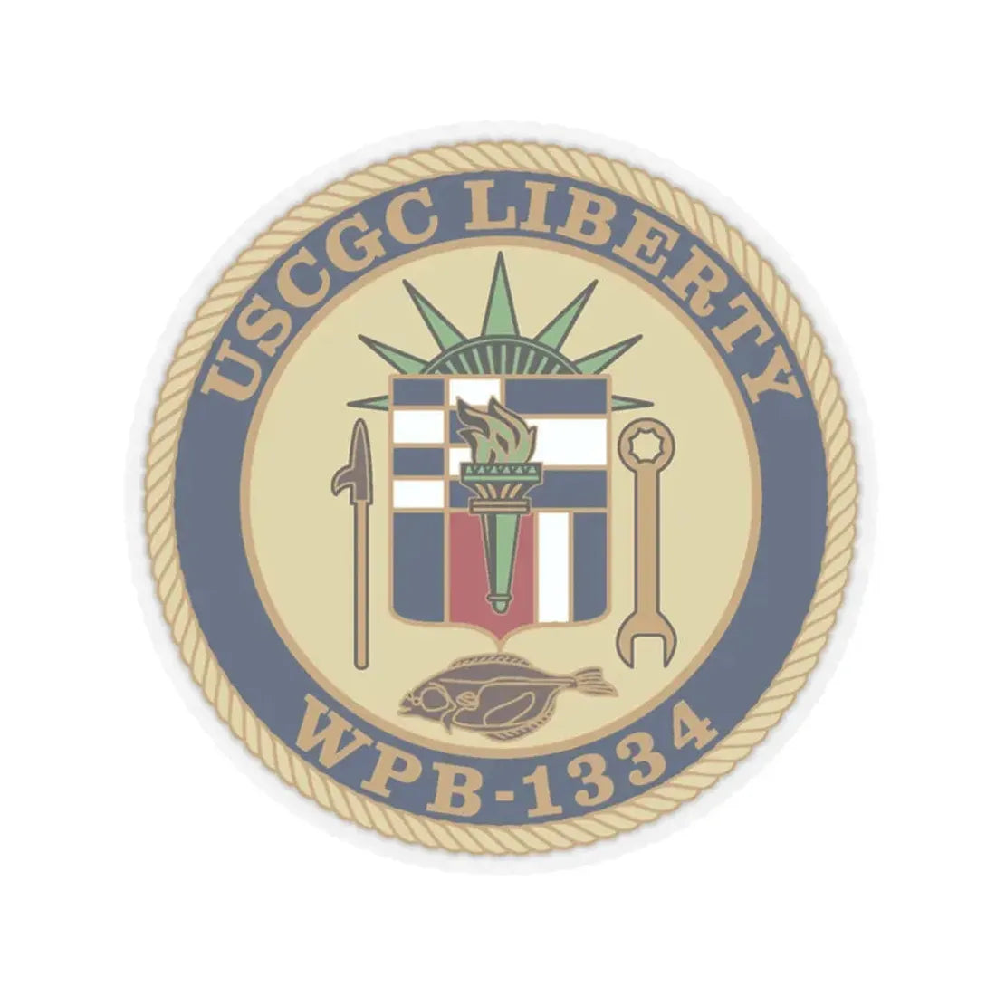 USCGC Liberty WPB 1334 (U.S. Coast Guard) STICKER Vinyl Kiss-Cut Decal 3 Inch Transparent - The Sticker Space