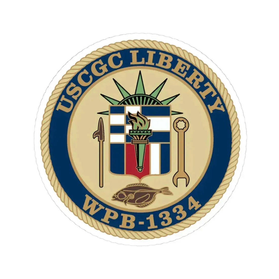 USCGC Liberty WPB 1334 (U.S. Coast Guard) STICKER Vinyl Kiss-Cut Decal 4 Inch White - The Sticker Space