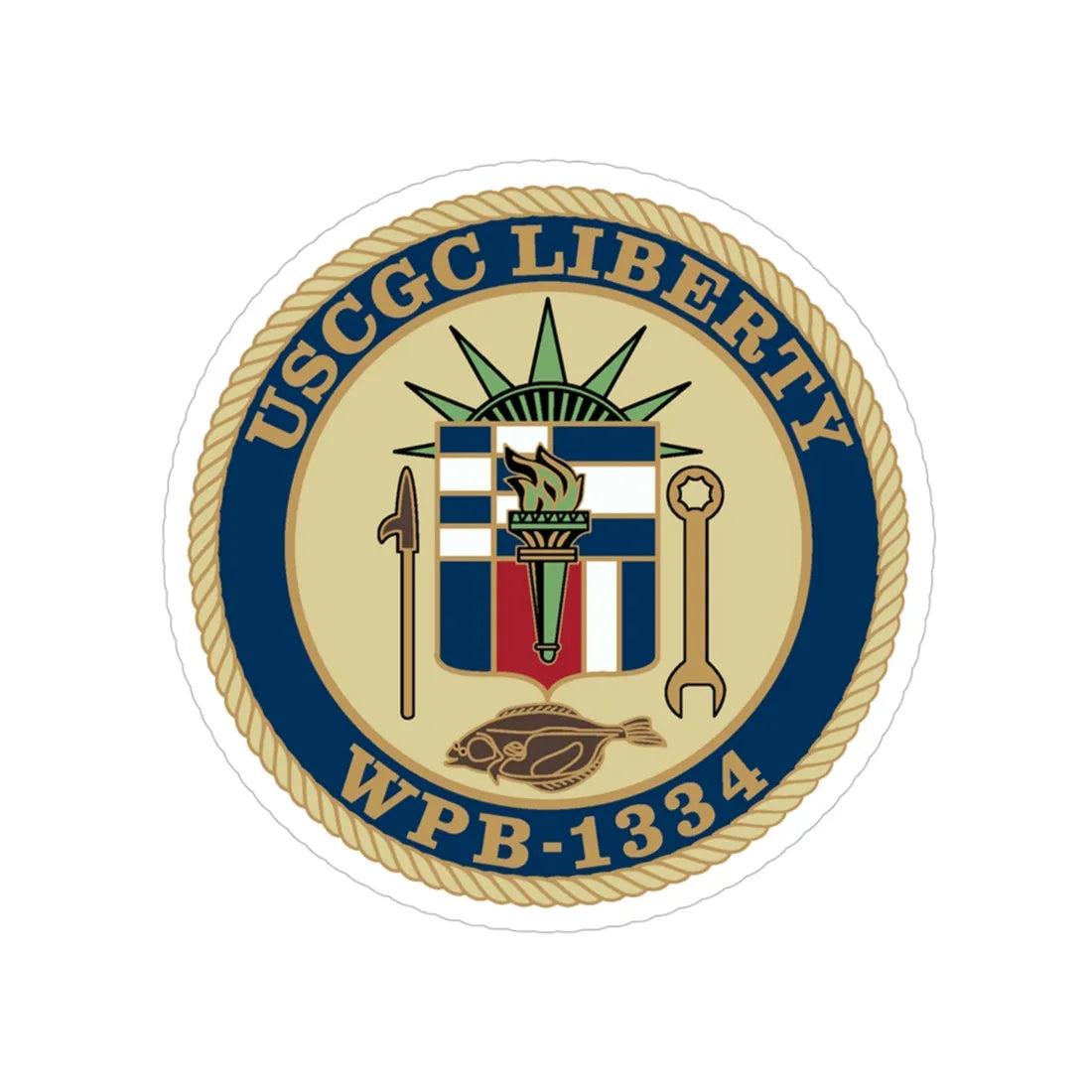 USCGC Liberty WPB 1334 (U.S. Coast Guard) Transparent STICKER Die-Cut Vinyl Decal 4 Inch - The Sticker Space