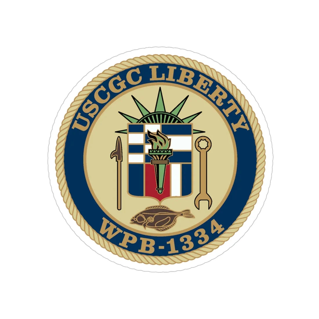 USCGC Liberty WPB 1334 (U.S. Coast Guard) Transparent STICKER Die-Cut Vinyl Decal 5 Inch - The Sticker Space