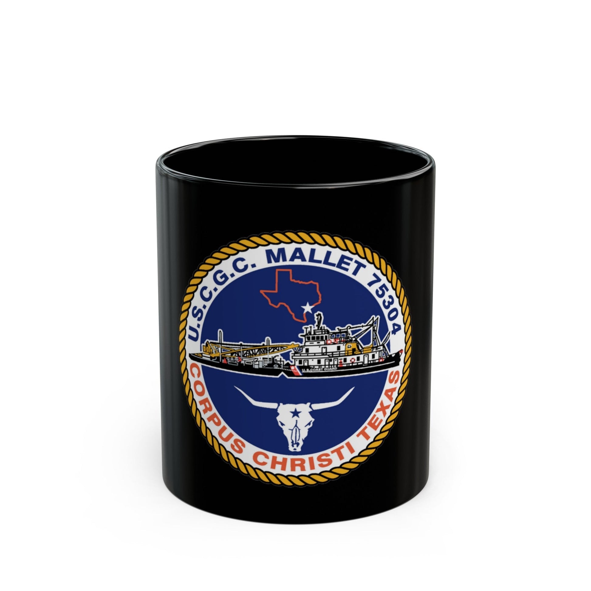 USCGC Mallet 75304 (U.S. Coast Guard) Black Coffee Mug-11oz-The Sticker Space