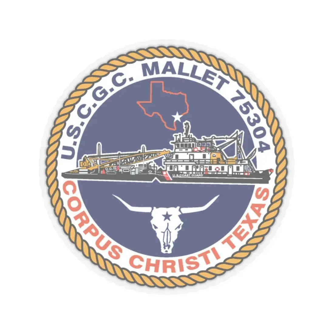 USCGC Mallet 75304 (U.S. Coast Guard) STICKER Vinyl Kiss-Cut Decal 3 Inch Transparent - The Sticker Space