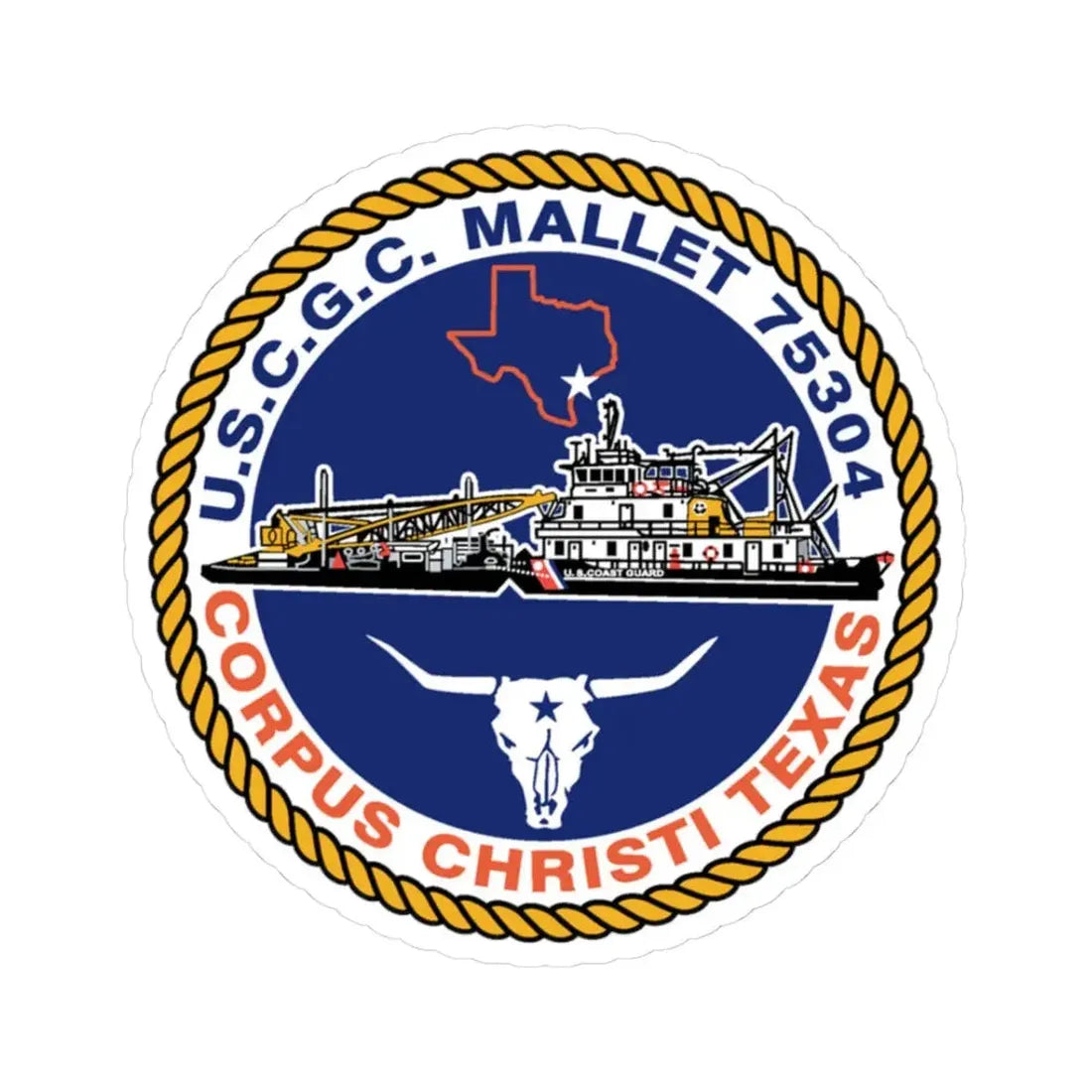 USCGC Mallet 75304 (U.S. Coast Guard) STICKER Vinyl Kiss-Cut Decal 3 Inch White - The Sticker Space