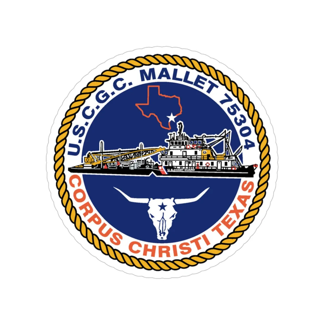 USCGC Mallet 75304 (U.S. Coast Guard) Transparent STICKER Die-Cut Vinyl Decal 4 Inch - The Sticker Space