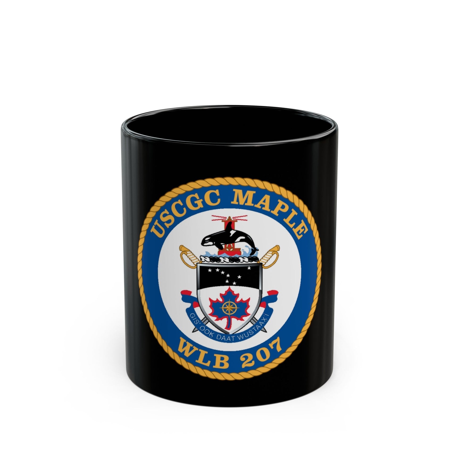 USCGC Maple WLB 207 1 (U.S. Coast Guard) Black Coffee Mug-11oz-The Sticker Space